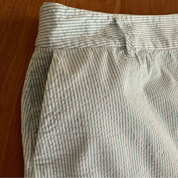 Liz & Co. Mint Striped Seersucker Skort Womens 10 With Pockets - Picture 5 of 11